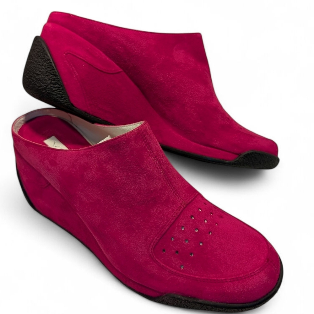 "NEW" Via Spiga Suede Mule Slip On Platform Shoes - Picture 5 of 13